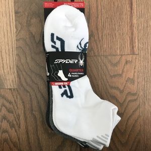 4 Pairs NWT Spyder Men’s Quarter Socks